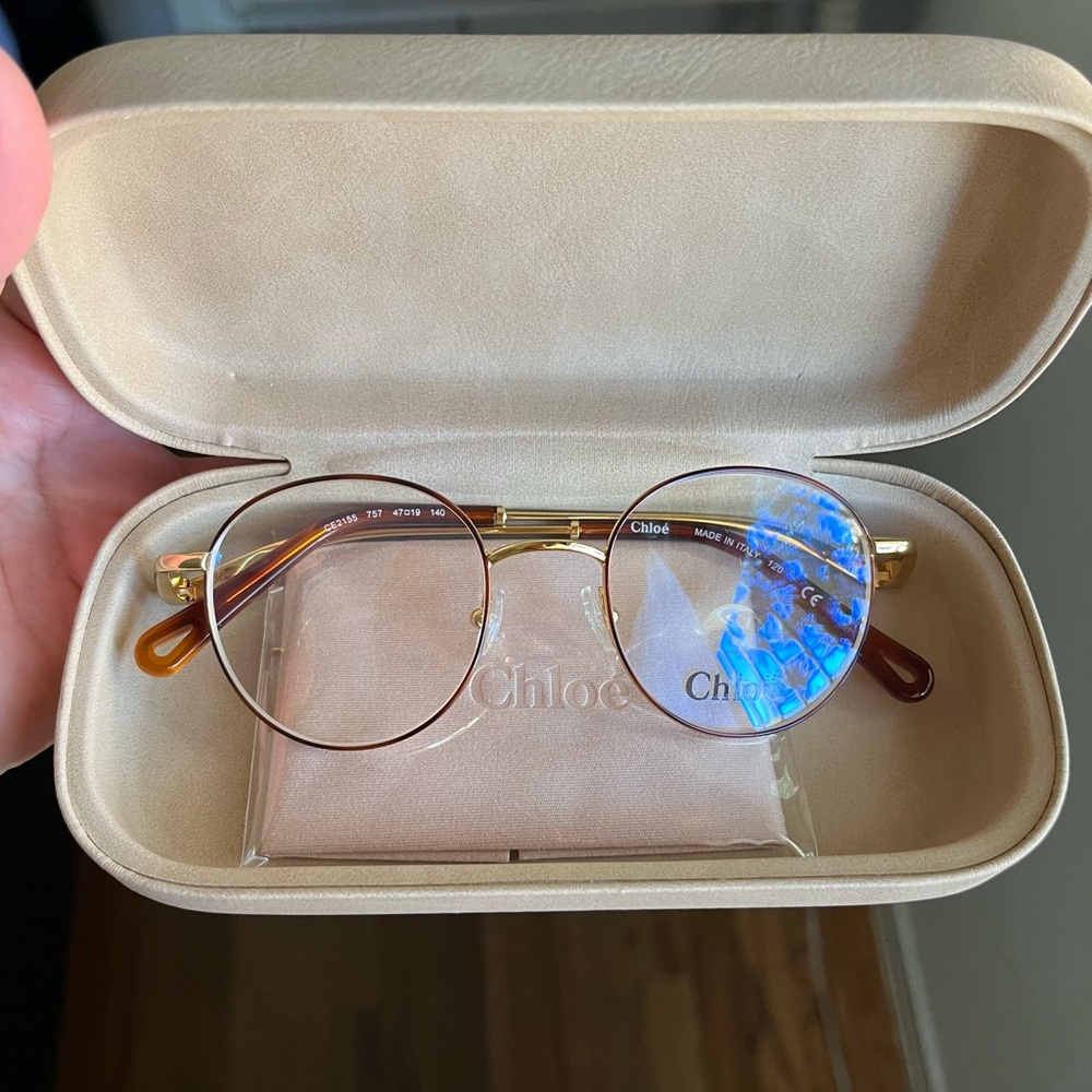 Chloe- Gold Round Tortoise Eyeglasses